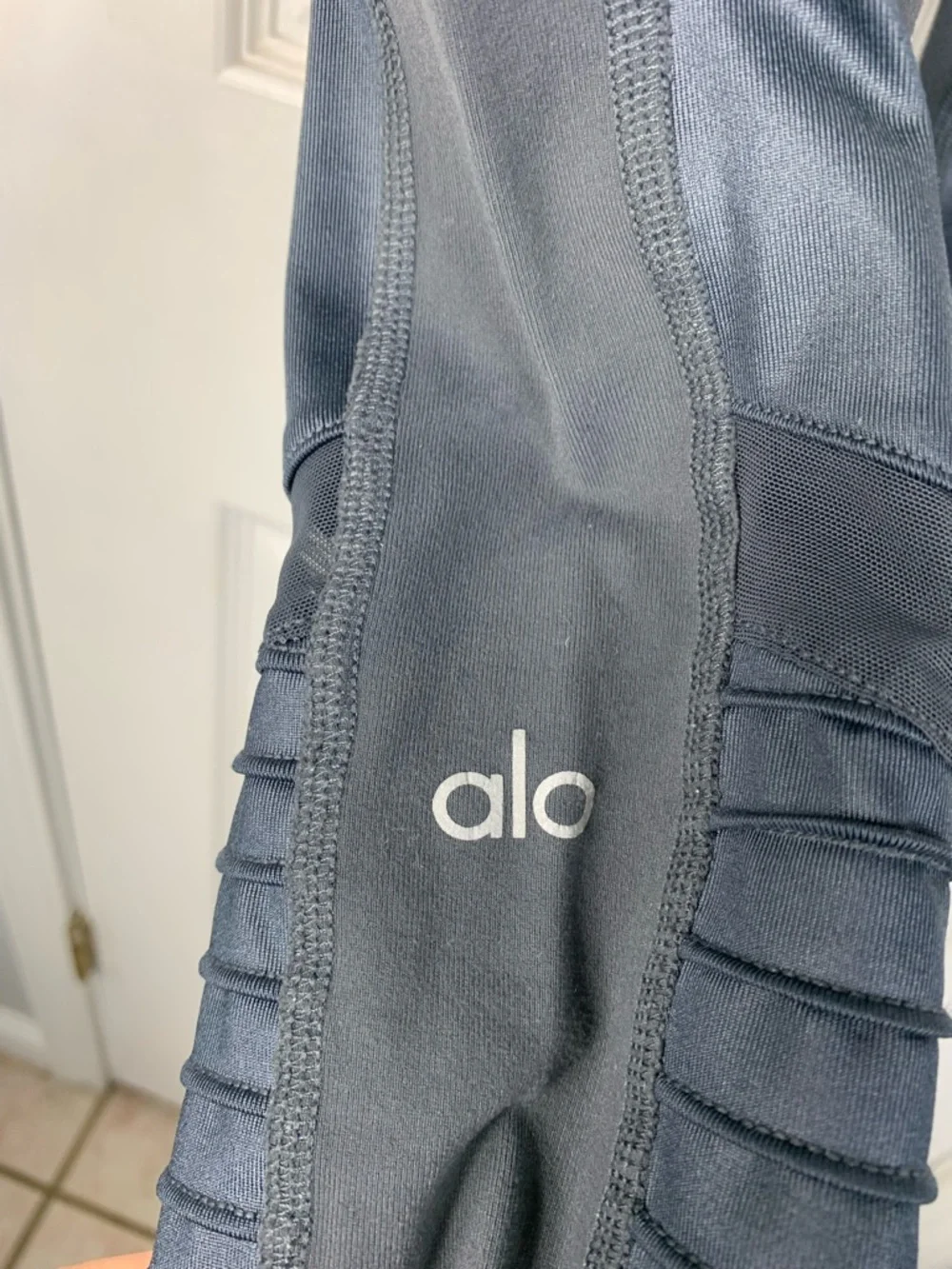 Alo High-Waist Gray Moto Panel Legging Size XS